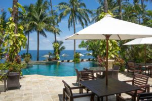 Der Pool des Alam Anda Ocean Front Resort & Spa, Bali, Indonesien