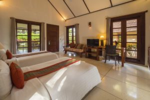 Innenansicht eines Zimmers im Solitude Lembeh Resort, Solitude World, Sulawesi, Indonesien