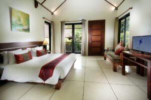 Innenansicht eines Zimmers im Solitude Lembeh Resort, Solitude World, Sulawesi, Indonesien