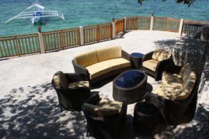 Lounge am Meer, Magic Island Dive Resort, Cebu, Philippinen