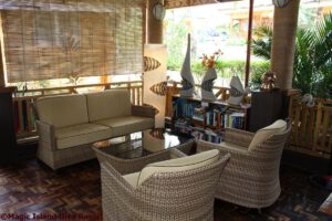 Taucher-Bibliothek im Magic Island Dive Resort, Cebu, Philippinen