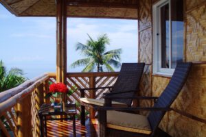 Terrasse eines Cottage, Magic Island Dive Resort, Cebu, Philippinen