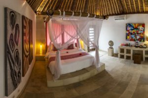 Doppelbett, Alam Batu Beach Bungalow Resort, Bali, Indonesien
