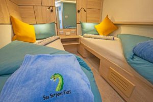 Kabine mit Twin Betten auf der M/Y Serena, Serpentfleet, Aegypten