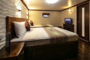 Eine Twinbett Kabine Unterdeck auf der Carpe Vita