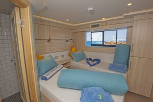 Kabine mit Twin Betten auf der M/Y Serena, Serpentfleet, Aegypten