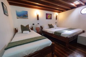 Twin Betten Kabine Unterdeck Moonima EcoProDivers Malediven