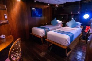 Deluxe Twin Unterdeckkabine der Dewi Nusantara, Indonesien