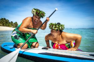 SUP fahren in Rarotonga Art, Cook Inseln