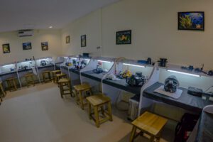 Kameraraum des Bastianos Dive Resort Bangka, Indonesien, Sulawesi