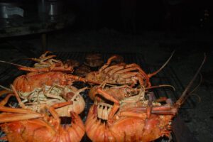 Seafood in der Pension Vekeveke Village, Fakarava, Französisch Polynesien