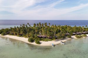 Luftbild des Nunukan Island Resort, Kalimantan Indonesien