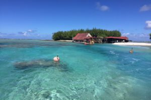 Die Anlage des Motu Aito Paradise, Fkarava, Franzoesisch Polynesien