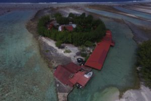 Die Anlage des Motu Aito Paradise, Fkarava, Franzoesisch Polynesien