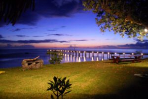 Der Steg des Linareva Beach Resort, Moorea, Französisch Polynesien