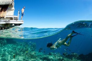 Schnorcheln im Manava Beach Resort, Moorea, Franzoesisch Polynesien