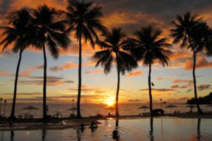  Sonnenuntergang im Palau Pacific Resort, Palau, Mikronesien