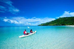 Kajak fahren im Palau Pacific Resort, Palau, Mikronesien