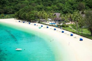 Der Strand im Palau Pacific Resort, Palau, Mikronesien